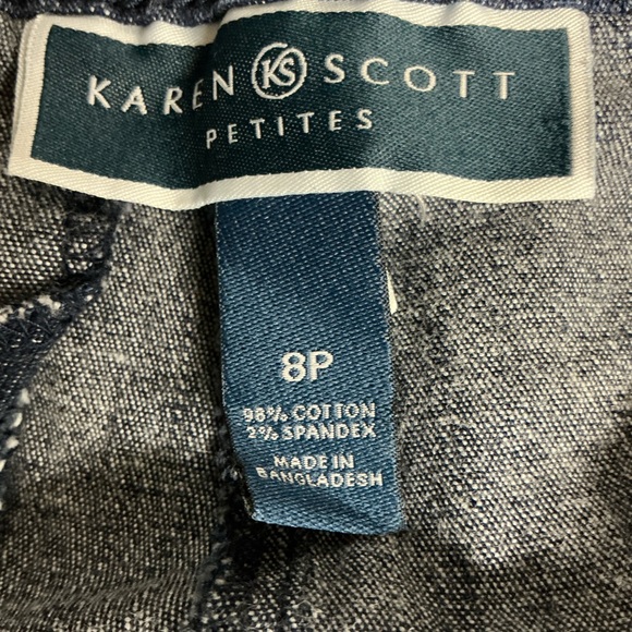 Karen Scott Navy Button-Accent Capris - Picture 3 of 8